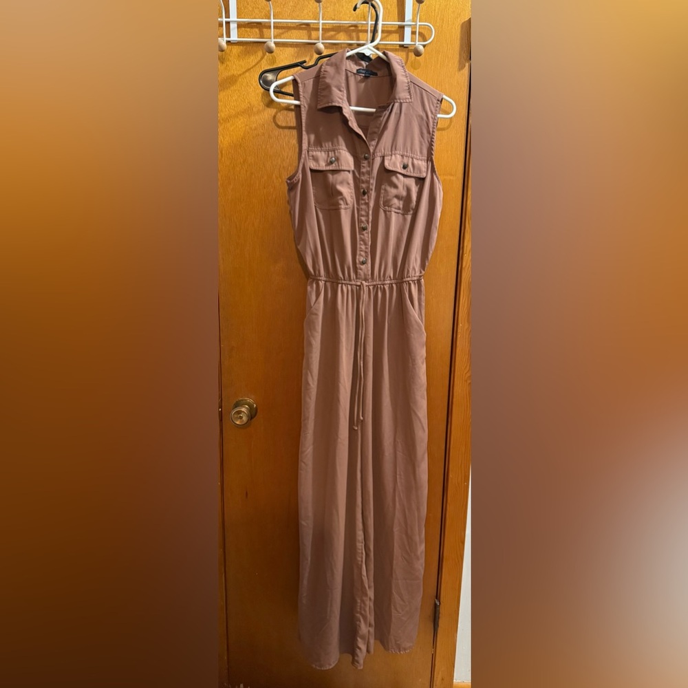 Brown Sleeveless Jumpsuit